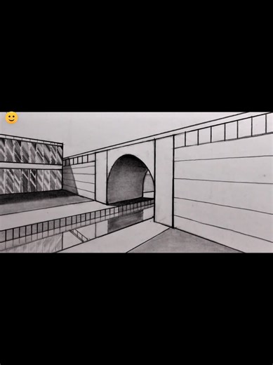 2-Point Perspective Bridge Drawing Narrated #2point #perspective #bridge #drawings #narrated #fyp #beautifulart @TikTok