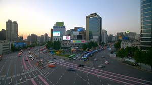 Busy Seoul Intersection Time Lapse | Free Stock Video Footage