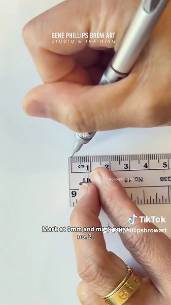 Here’s a quick demo of measuring and shaping brows on paper before going to skin. Practice makes perfect! 💕” #BrowMapping #BrowDesign #BrowTraining #NanoBrows #BrowShaping