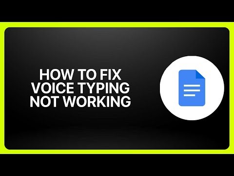 How To Fix Voice Typing Not Working In Google Docs 2025! Tutorial
