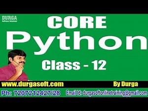 Learn Core Python Programming Tutorial Online Training by Durga Sir On 10-07-2018 @ 9PM