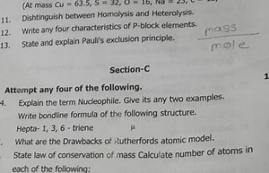 Dishtinguish between Homolysis and Heterolysis.Write any four ... | Filo