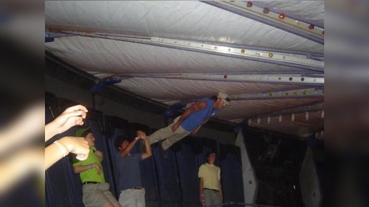 He Leaned Back Too Far and Rippen Through That Canvas Ceiling | Know Your Meme