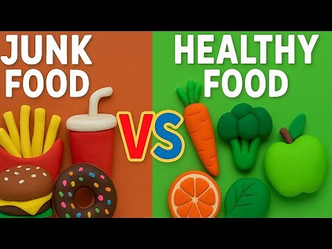 Clay Art || Junk food vs Healthy Food || Nutritionist school project