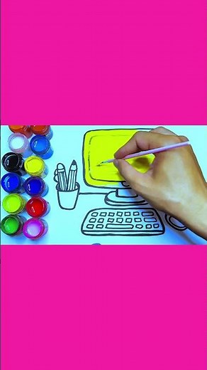 How to Draw a Fun Desk Setup! 🎨💻 #drawing #howtodraw #cute