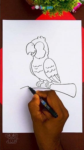How to Draw a Parrot | Easy Step-by-Step Drawing for Kids