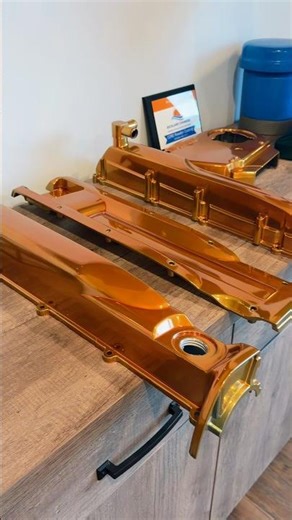 Gold Powder Coated Engine Parts 🔥🔥