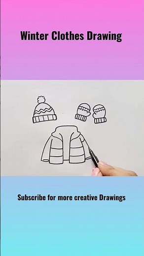 Winter Season Clothes Drawing #shorts #shortvideo #youtubeshorts