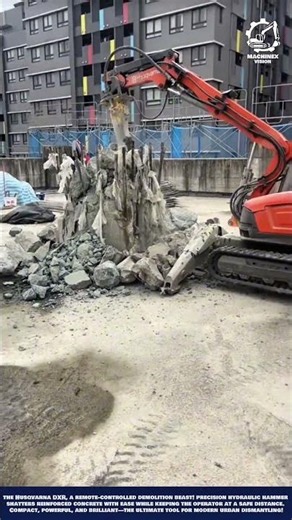Excavator Concrete Breaking Machine Work for Urban Construction site dismantling and rubble clearing
