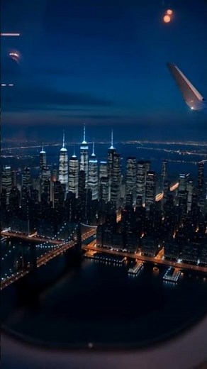 Flying Over New York City at Night – The Most Beautiful Window View Ever