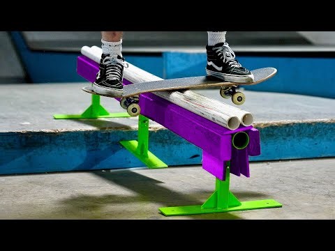 WE BUILT A GRIND RAIL USING PVC PIPE!