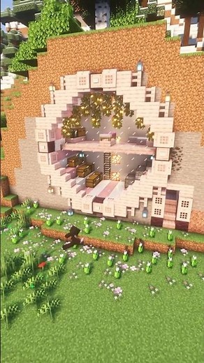 Minecraft Mountain House Cherry themed 🌸🏠🗻 #minecraft #minecraftbuilding #minecrafthouse