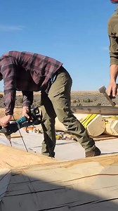 Screwing the sill logs down. #handcrafted #logcabin #woodworking #handbuilt #skilledlabor #makita #makitatools #makitausa | R Log Haus