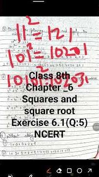 squares and square roots 8th class |class 8th maths chapter 6|#squareroot#maths#class8math