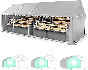 GREEN PARTY 13'x26' Canopy Tent, Heavy Duty Commercial Tent with Vents & Sidewalls, Waterproof and UV Resistant Party Tents Vendor Tent for Market, Outdoor Event, Wedding, Carport, Birthday Party