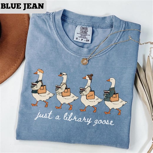 Library Goose Shirt, Library Lover Tshirt, Librarian Gift Shirt, Reading Enthusiast T-shirt, Bookworm Top, Cute Goose Shirt, Bookworm Tshirt - Etsy