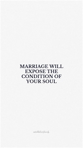 13K views · 446 reactions | Marriage doesn’t fix you. It reveals you. Marriage was never designed to erase dysfunction, it was designed to expose it. When God joined you in covenant, He didn’t just call you to love He called you to light. And light always exposes what darkness tried to hide. | Established Family | Facebook