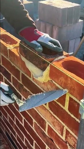 Perfect Bricklaying Technique Using a Masonry Trowel | Brick Wall Finishing Like a Pro!