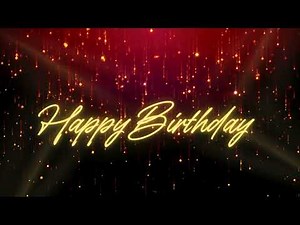 Happy Birthday Red and Gold Screensaver Background 4K