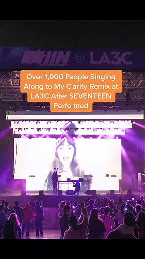 LA3C - Freya Fox Performs “Clarity” (Together Live / Second Sky) Live Remix with over 1,000 people / carats singing along with her at the Hot Import Nights stage. This was the final song in Freya Fox’s live EDM set which ended after Seventeen /SVT performance at LA3C. Carats were leaving the festival when they stopped by to listen to Clarity (Zedd x Porter Robinson x Freya Fox) live Remix. Ravers and Kpop Stans alike joined together to sing this EDM classic / electro house classic at LA3C festiv