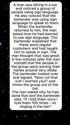No Singing #bar #signlanguage #funny #bartender #comedy #jokes #humor #misunderstanding #singing