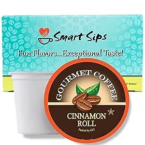 Smart Sips, Cinnamon Roll Coffee, 24 Count, Single Serve Cups Compatible with Keurig K-Cup Brewers