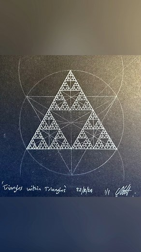How to draw the Sierpinski Fractal Triangle #natureofflowers #geometry #asmr #howtodraw #art #fractal #sierpinski | Natureofflowers
