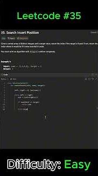 LeetCode 35: Search Insert Position - Python Solution in 3 Minute