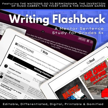 Flashback Scaffolded/Guided/Narrative Writing/Graphic Organizer/Mentor Sentence