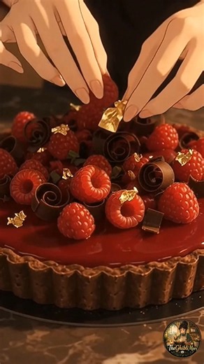 A Cozy Evening in the Kitchen | Ruby Raspberry Chocolate Tart ❤️🍫 | Ghibli Cooking