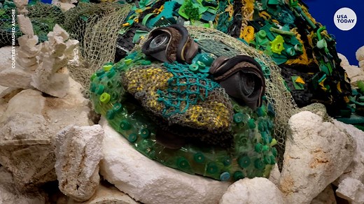 Transforming ocean plastic in to art sculptures