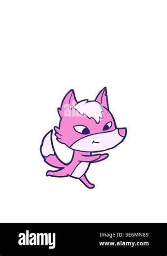 stretching up animation of friendly cartoon wolf running Stock Video Footage - Alamy