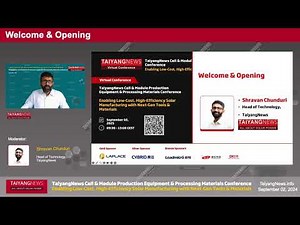 Cell & Module Production Equipment & Processing Materials Conference: Welcome Address