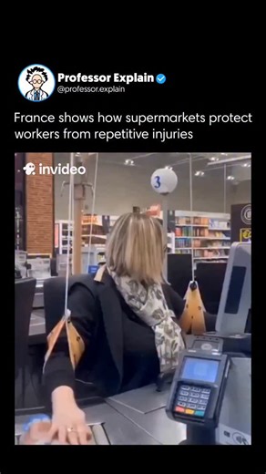 Professor Explain 🤯 | Supermarket cashiers perform the same motions thousands of times every shift, which can strain wrists, shoulders, and backs over time.... | Instagram