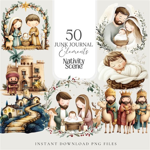 Nativity Scene PNG Clipart: Christmas Nursery Art (digital Download) - Etsy