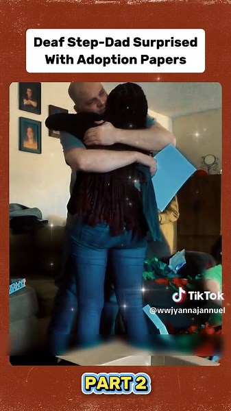 Deaf Step-Dad Surprised with Adoption Papers #surprise #adoption #paper #daughter #dad