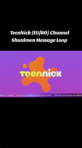 TeenNick (EU/RO) Channel Shutdown Message Loop, TV PVR Recording #TeenNick #nickelodeon #channelshutdown