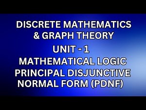 DM – Mathematical logic – Principal Disjunctive Normal Form (PDNF) ‪@JayaMathsAcademy‬ #discretemaths