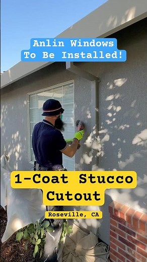 Stucco Cutout for Anlin Windows Installation #windowreplacement #anlin #moderncogroup