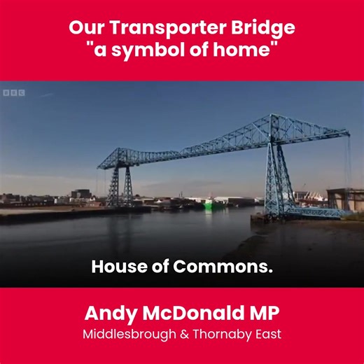 ***Our Transporter Bridge - a symbol of home*** My view that our Transporter Bridge - a symbol of home to so many, many people - should be brought back to life "whatever it takes" has been covered by BBC North East This is part of the Teesside identity. It is the icon and people have that visceral connection with it. We need to preserve and treasure these things. We've just spent billions on the Elizabeth Tower at the House of Commons. Could you imagine if we'd said about Big Ben, the Elizabeth 