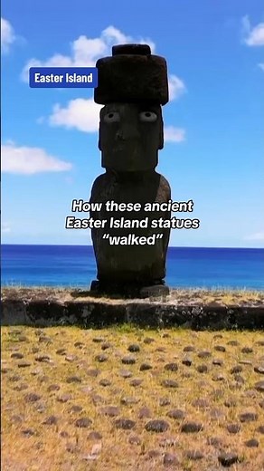 How these ancient Easter Island statues “walked” 🗿#shorts