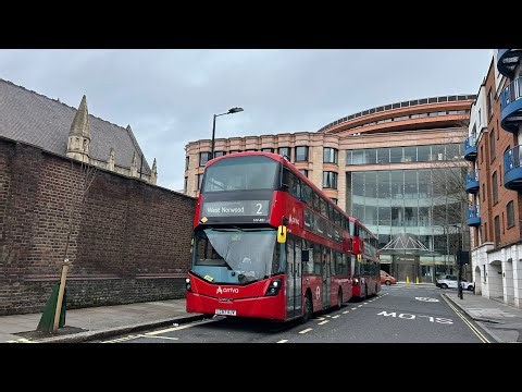 FULL ROUTE VISUAL | London Bus Route 2: West Norwood - Marylebone HV401 LC67AJV