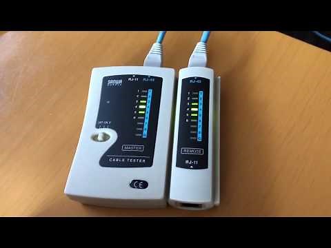 LANケーブルテスター(SANWA LAN-TST3Z) 導通チェック