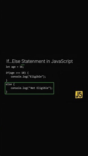 🗳️ JavaScript if Statement – Check Age Example
