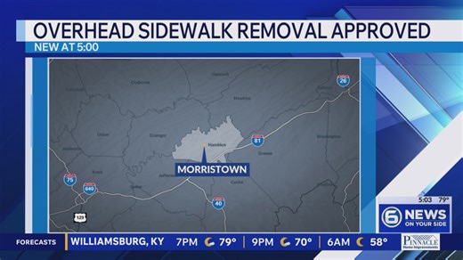 Developer to remove part of Morristown's overhead sidewalk