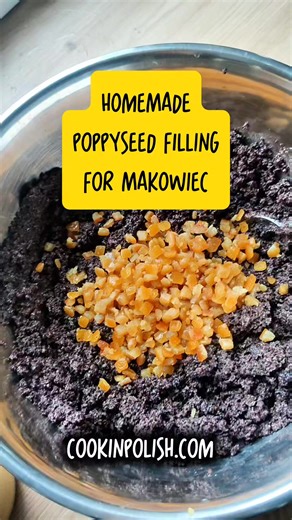 Homemade Poppy Seed Filling for Makowiec - Poppy Seed Roll. You can add raisins and chopped nuts. I add candid orange peel only. Almond oil is essential 🤩 Make a day before baking for the best organisation. | Cook In Polish - Polish Food Recipes