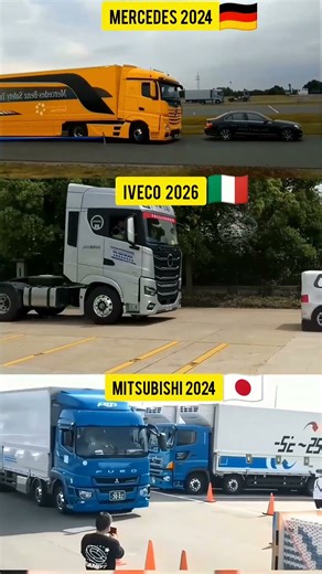 Who STOPPED First? 😱 Mercedes vs Iveco vs Mitsubishi 🚛