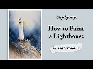 How to Paint a Lighthouse in Watercolour | Dramatic Light | Loose Painting Style