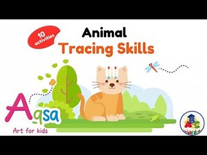 Tracing Animals with Lines | Pre-Writing Worksheets for Kids