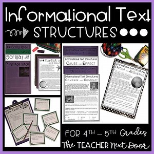 Informational Text Structures made easy! Teachers are saying, "I love, love, love this resource!!! It is creative and clear, and exactly what I needed!!! Thank you!" and "I appreciate the visuals, task cards, and examples of the passages. Thank you for sharing!" | The Teacher Next Door